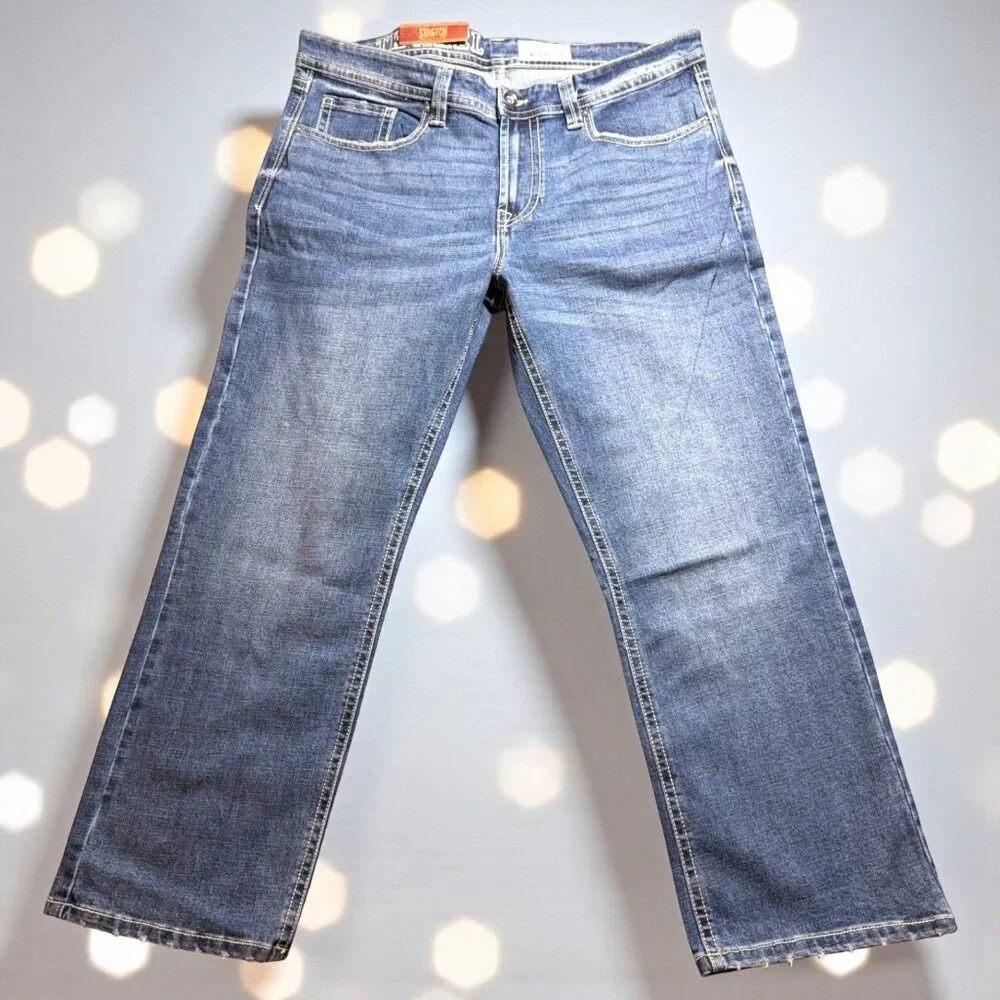 Axel Mens Slim Boot Stretch Jeans W36 x L30 Denim Blue - Picture 1 of 8